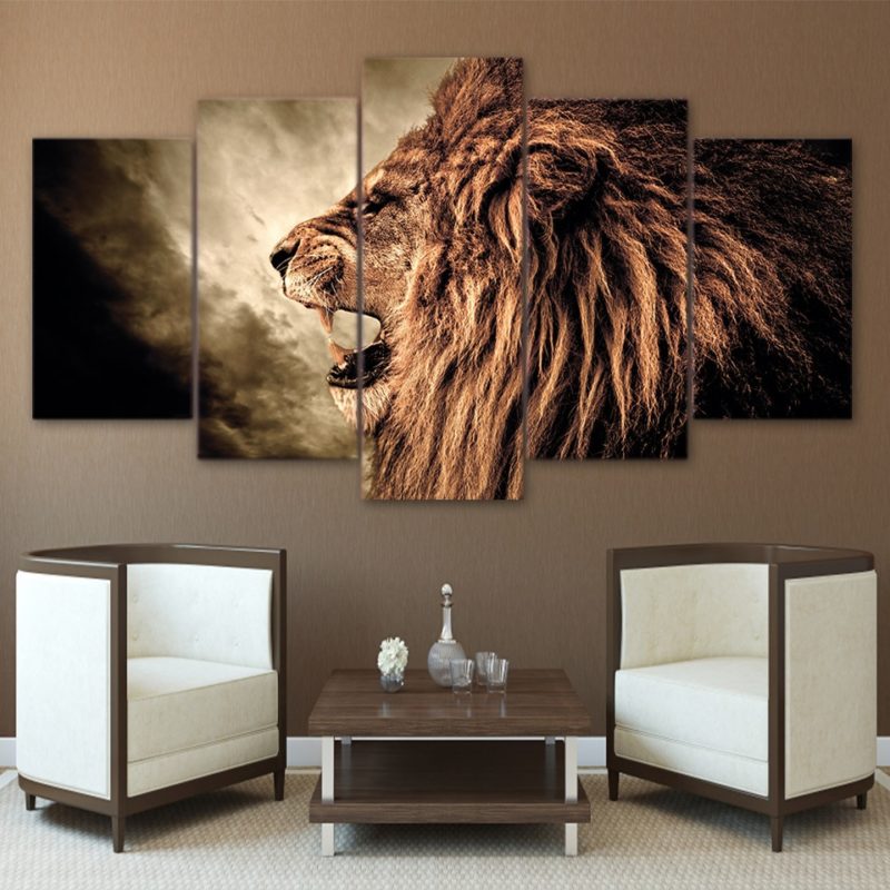Tableau lion rugissant Tableau Lion Tableau Animaux format: Horizontal