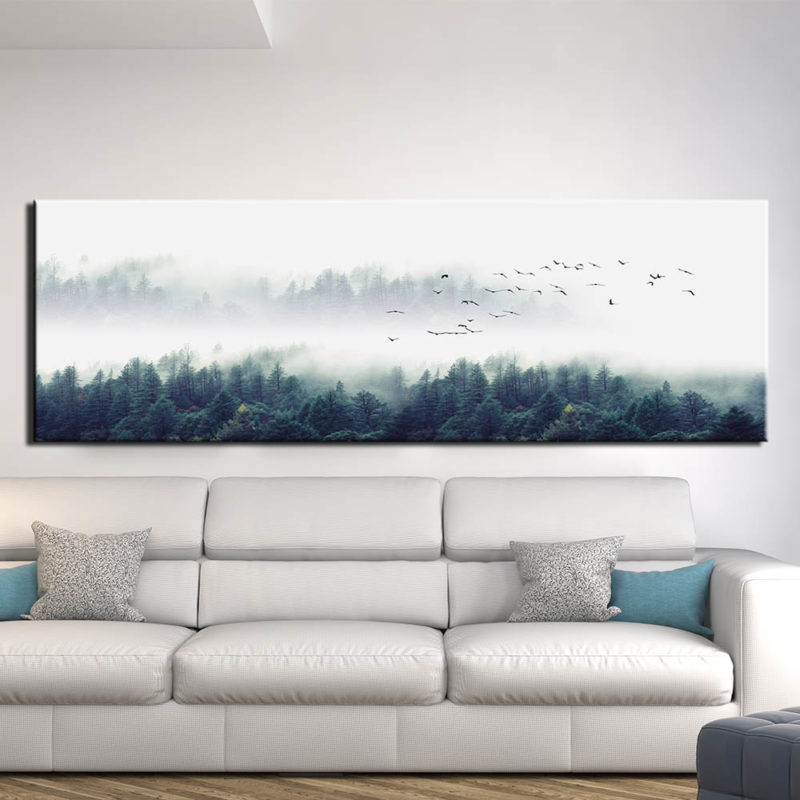 Berg im Nebel Bild Tafelberg Landschaftsmalerei Schilderijle Natur taille: XS|S|M|L