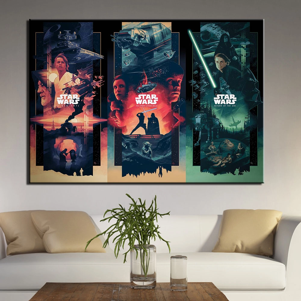 Tableau affiches trilogie originale Star Wars Tableau Star Wars Tableau Geek