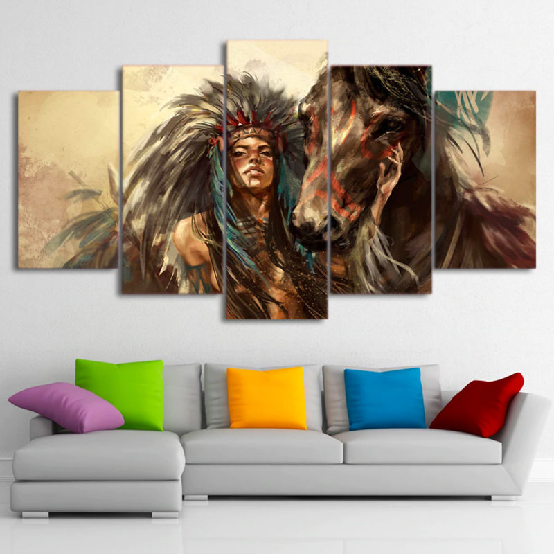 Tableau cheval indien Tableau Cheval Tableau Animaux format: Horizontal