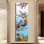 Tableau oiseaux sur une branche