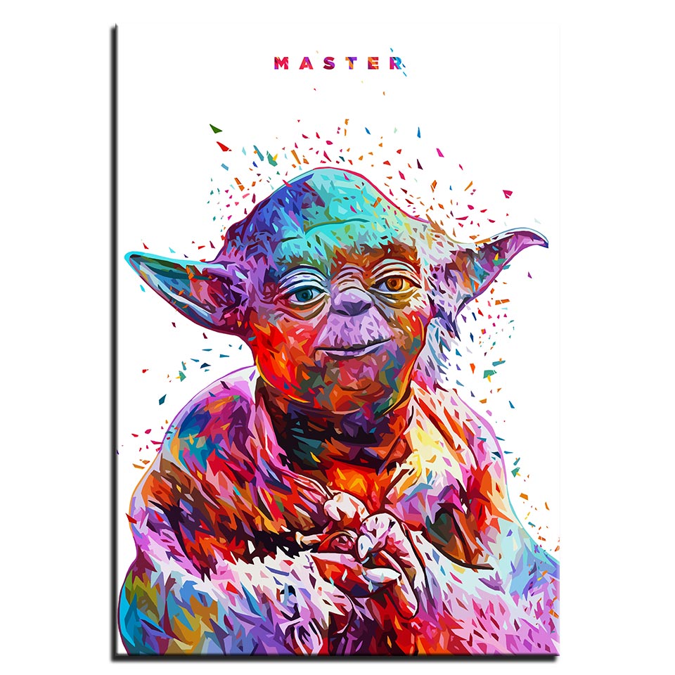 Tableau Maître Yoda pop fond blanc