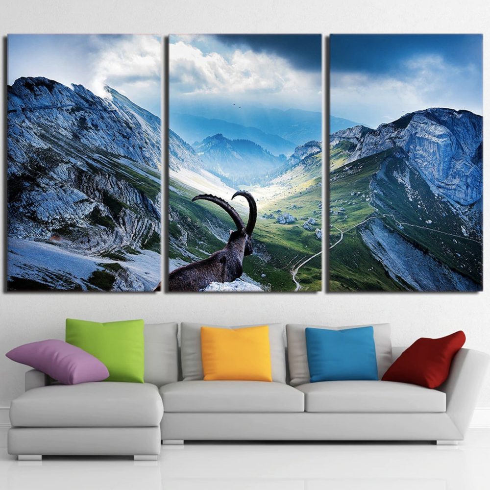 Tableau chamois en montagne