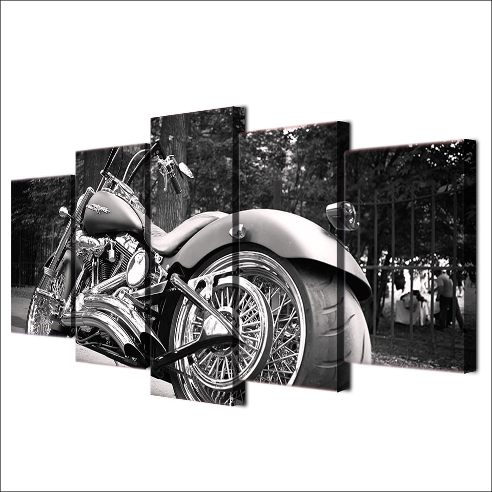 Tableau Harley Davidson noir et blanc