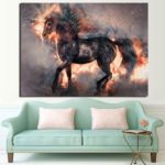 Tableau cheval licorne