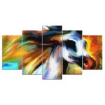 Artvoile 5 panneau toile art imprimer HD abstrait cheval impression peintures pour salon affiche encadré 2018 livraison directe NY-7654C
