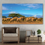 Tableau Troupeau d’éléphants Tableau Animaux Tableau Éléphant