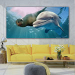 Tableau Dauphin et lion de mer Tableau Mer Tableau Nature