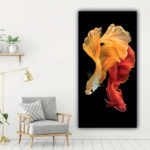 Tableau Poissons de combat siamois jaune et orange Tableau Animaux Tableau Mer Tableau Nature