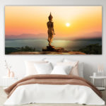 Tableau Boudda et nuages violets Tableau Bouddha Tableau Zen