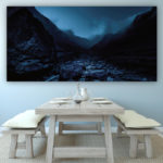 Tableau Montagne entourée par la rivière Tableau Montagne Tableau Nature