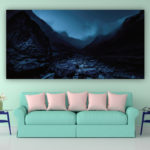 Tableau Montagne entourée par la rivière Tableau Montagne Tableau Nature