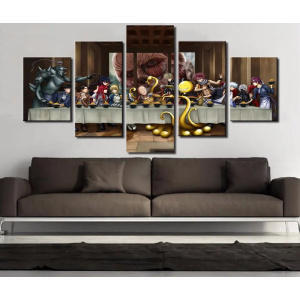 Tableau de la cène version manga avec One Punch dans le rôle principal